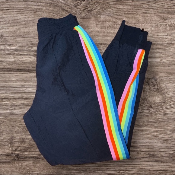 Fabletics Black and Red Track Pants with Elastic Cuffs - Picture 2 of 7